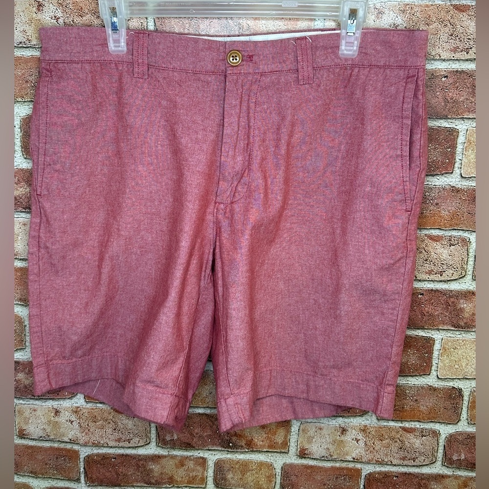red chambray preppy old money Gramercy 100% cotton shorts size 9 inch sz 34
